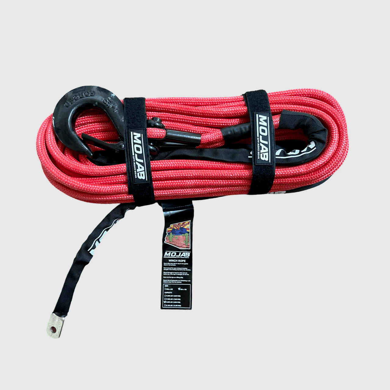 1/2'' x 78' Double Braided Winch Rope with removeable forged winch hook - Image 3