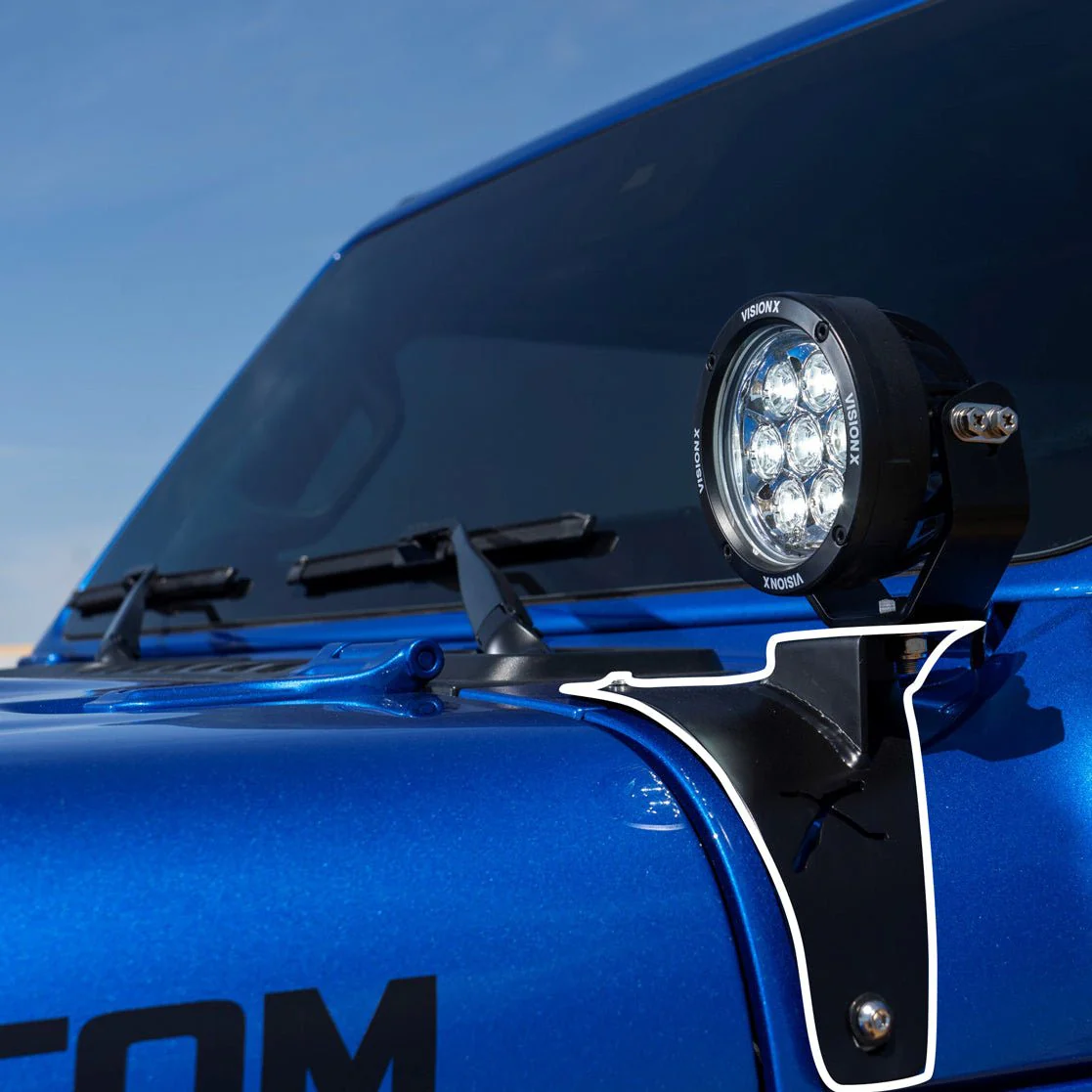 18+ Jeep JL / '20+ Jeep Gladiator Cowl Light Kit (With 4.7" CG2 Light Cannon) - Image 3