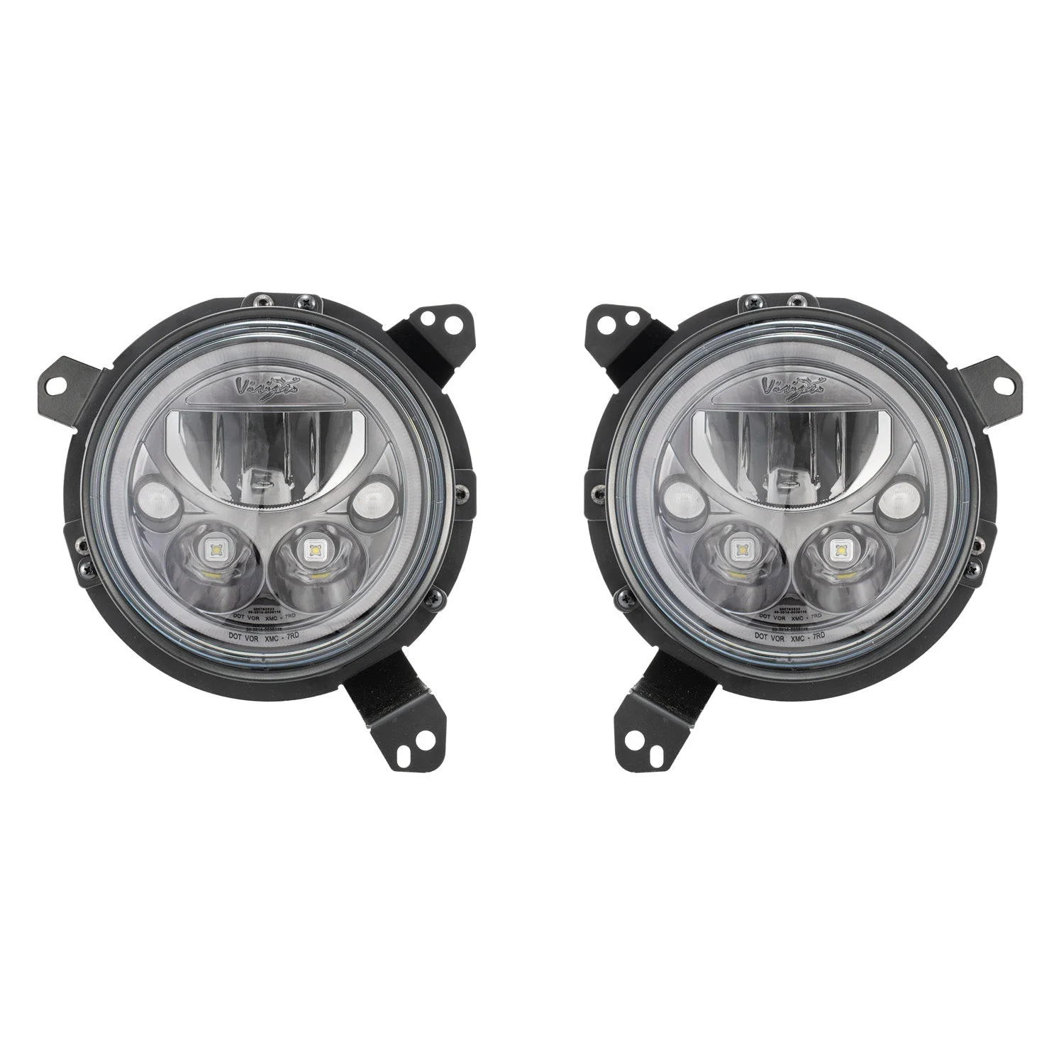 18+ Jeep JL / '20+ Jeep Gladiator VX LED Headlight Kit - Black Chrome | Amber Halo - Image 4