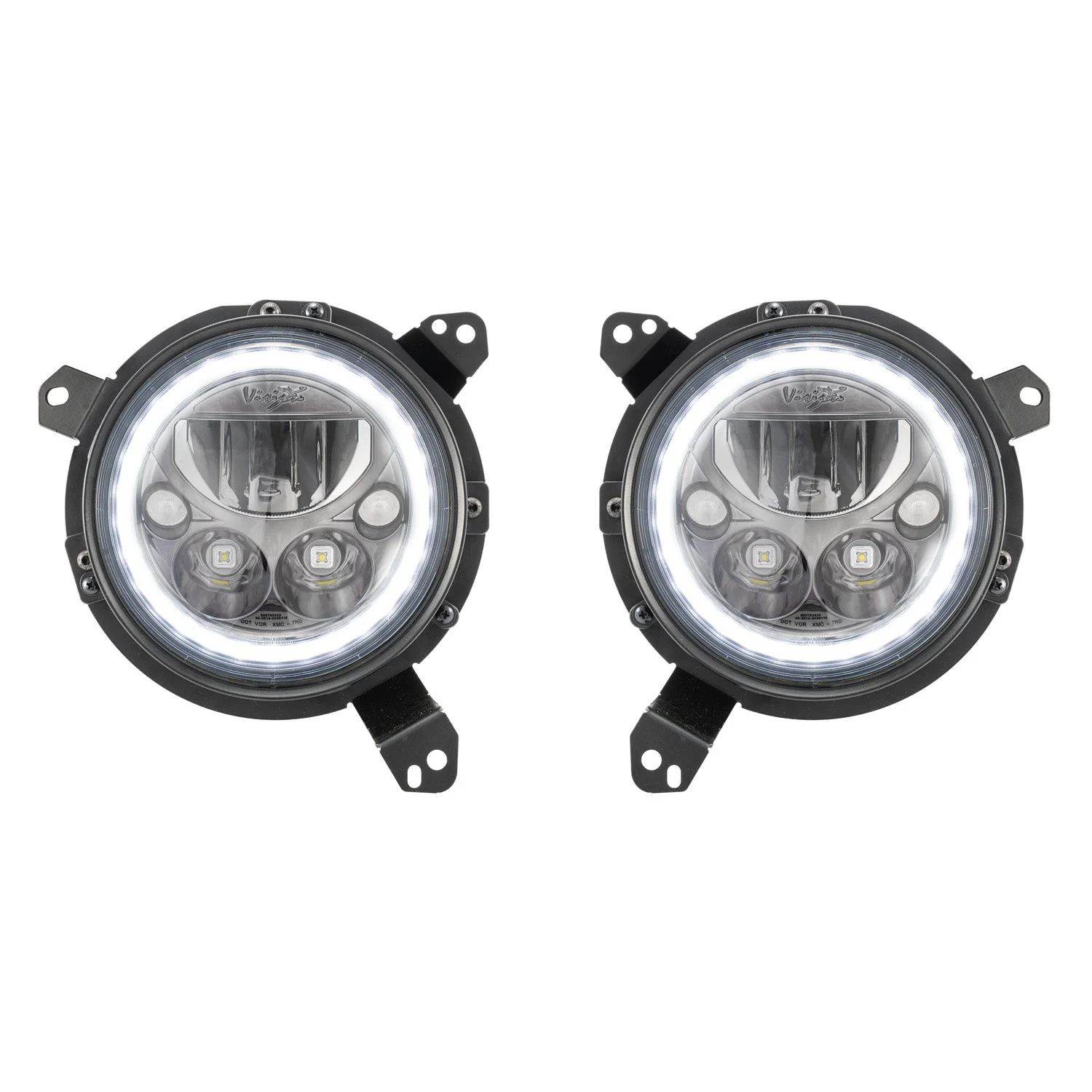 18+ Jeep JL / '20+ Jeep Gladiator VX LED Headlight Kit - Black Chrome | White Halo - Image 2
