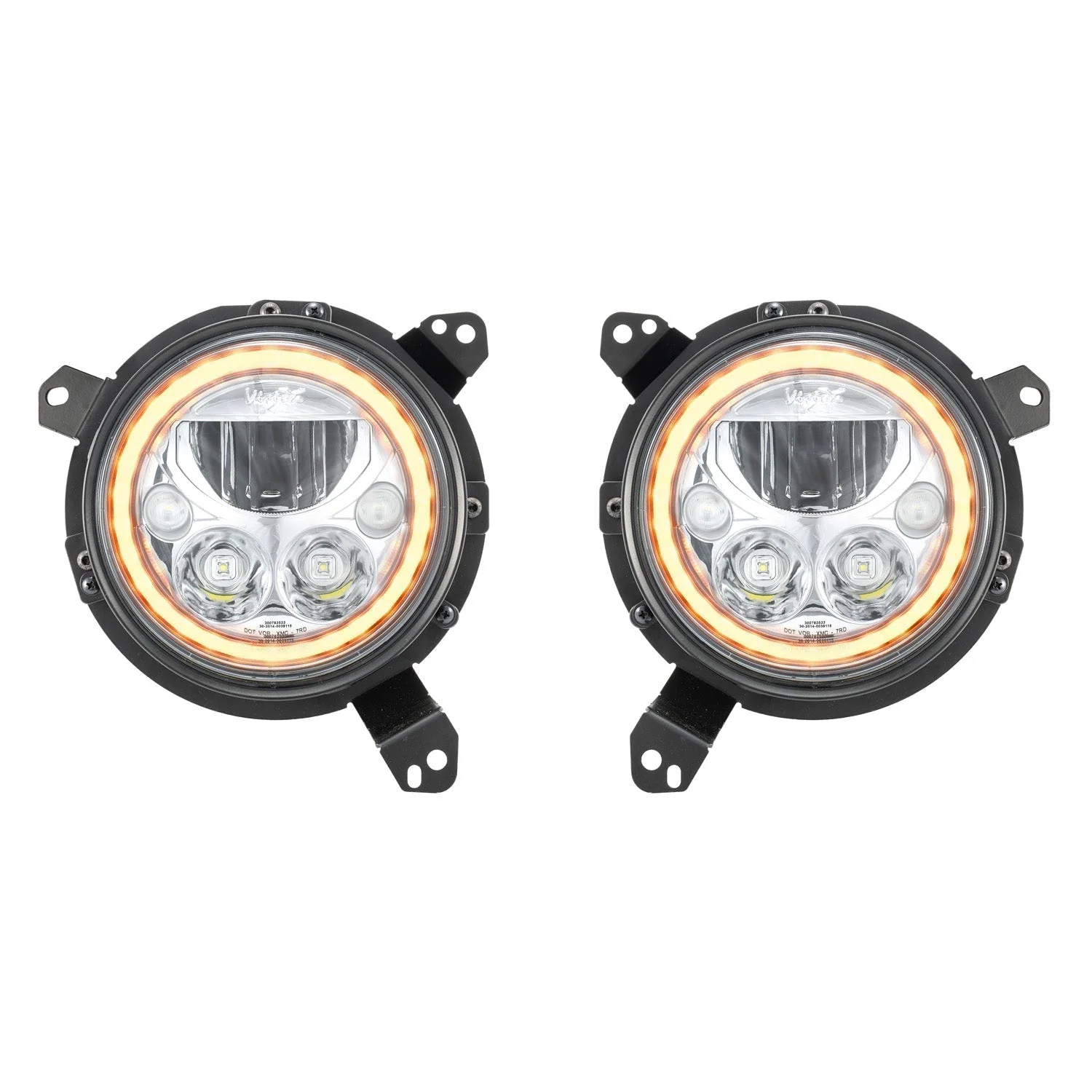 18+ Jeep JL / '20+ Jeep Gladiator VX LED Headlight Kit - Chrome | Amber Halo - Image 2