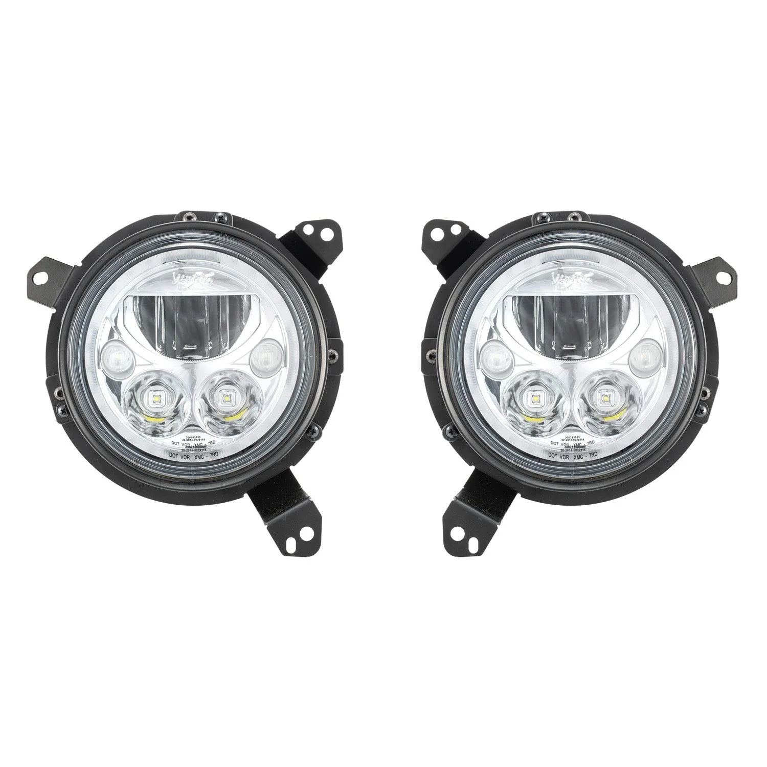 18+ Jeep JL / '20+ Jeep Gladiator VX LED Headlight Kit - Chrome | Amber Halo - Image 4