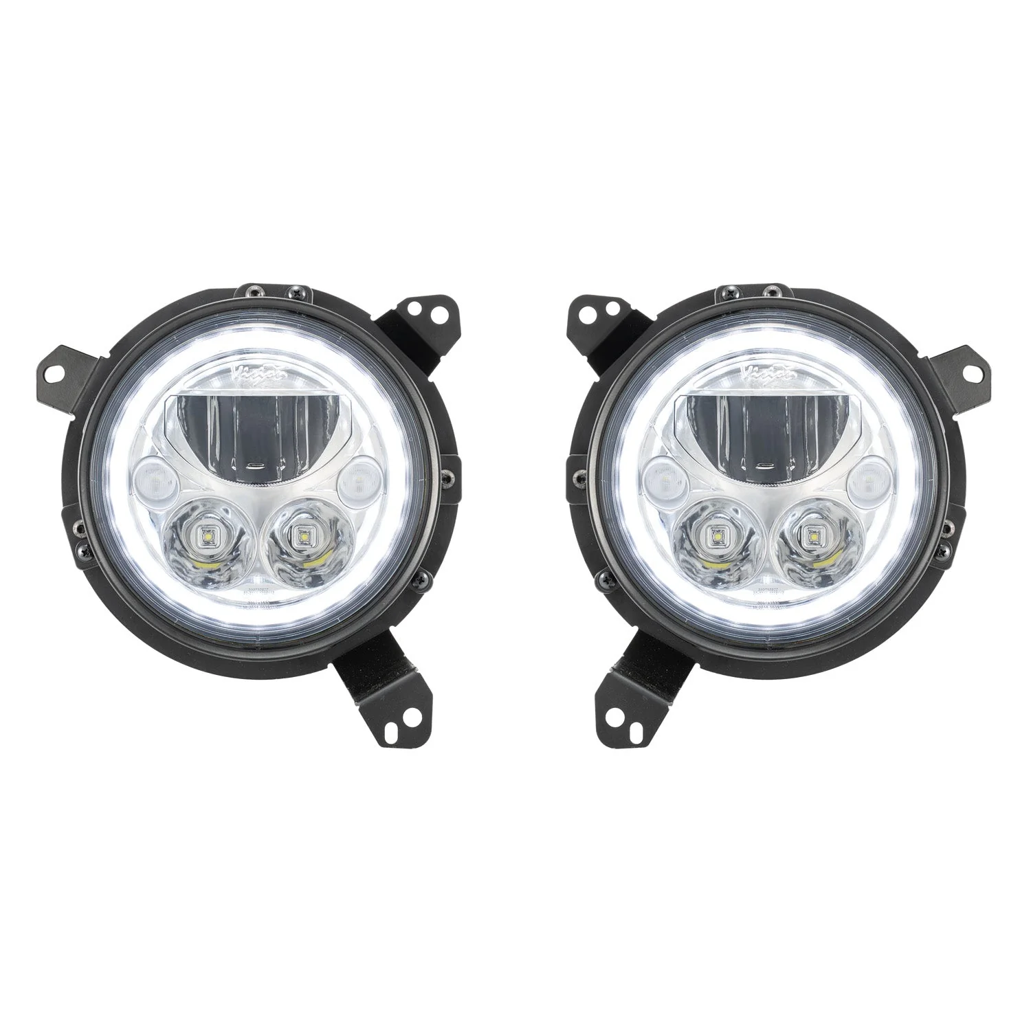 18+ Jeep JL / '20+ Jeep Gladiator VX LED Headlight Kit - Chrome | White Halo - Image 4