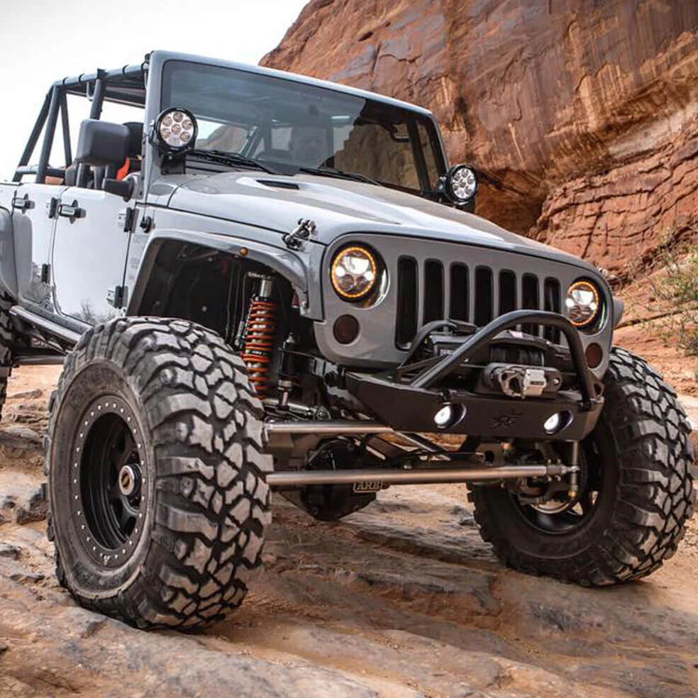 2007-2017 Jeep JK VX LED Headlight Kit - Black Chrome | White Halo - Image 3