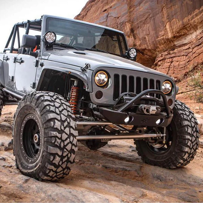 2007-2017 Jeep JK VX LED Headlight Kit - Chrome | White Halo - Image 4