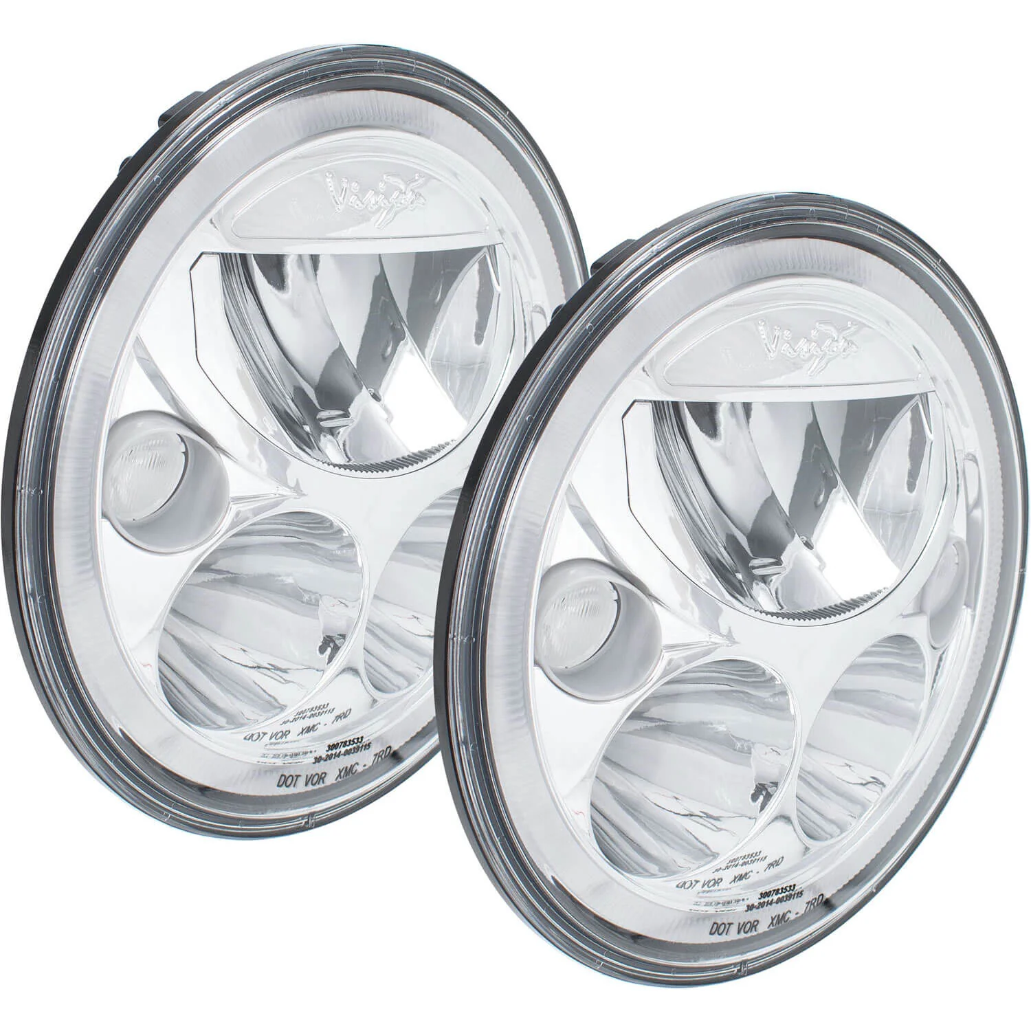 2007-2017 Jeep JK VX LED Headlight Kit - Chrome | White Halo - Image 5