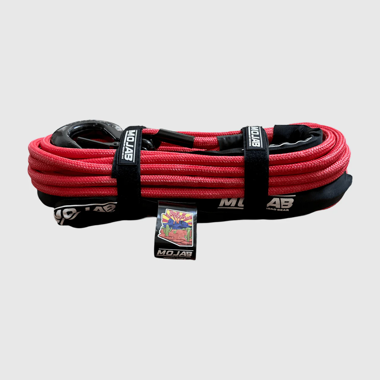 3/8'' x 85' Double Braided Winch Rope with Removeable forged winch hook - Image 4