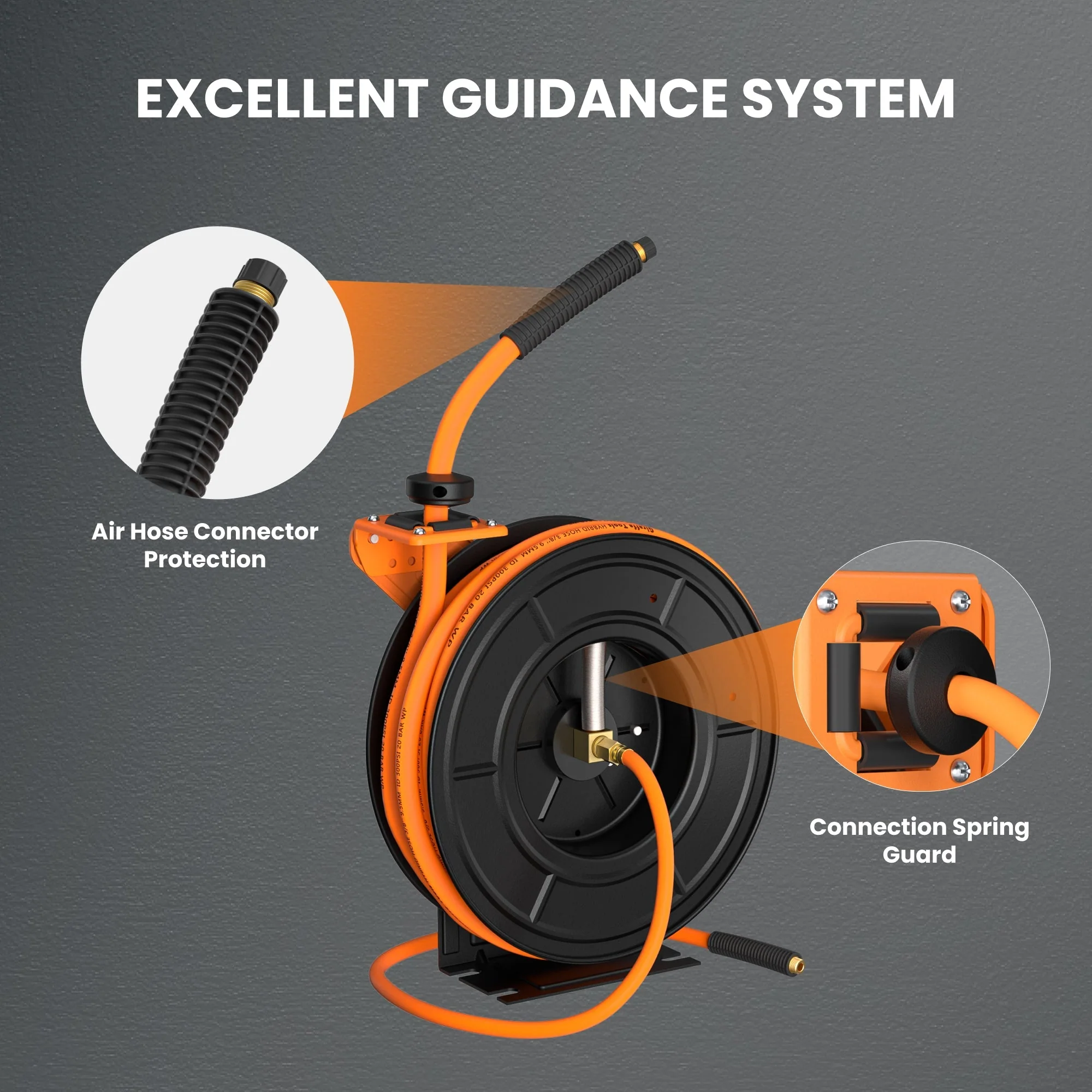 Retractable Air Hose Reel-Alloy Steel Reel-3/8in 25ft-50ft - Image 5