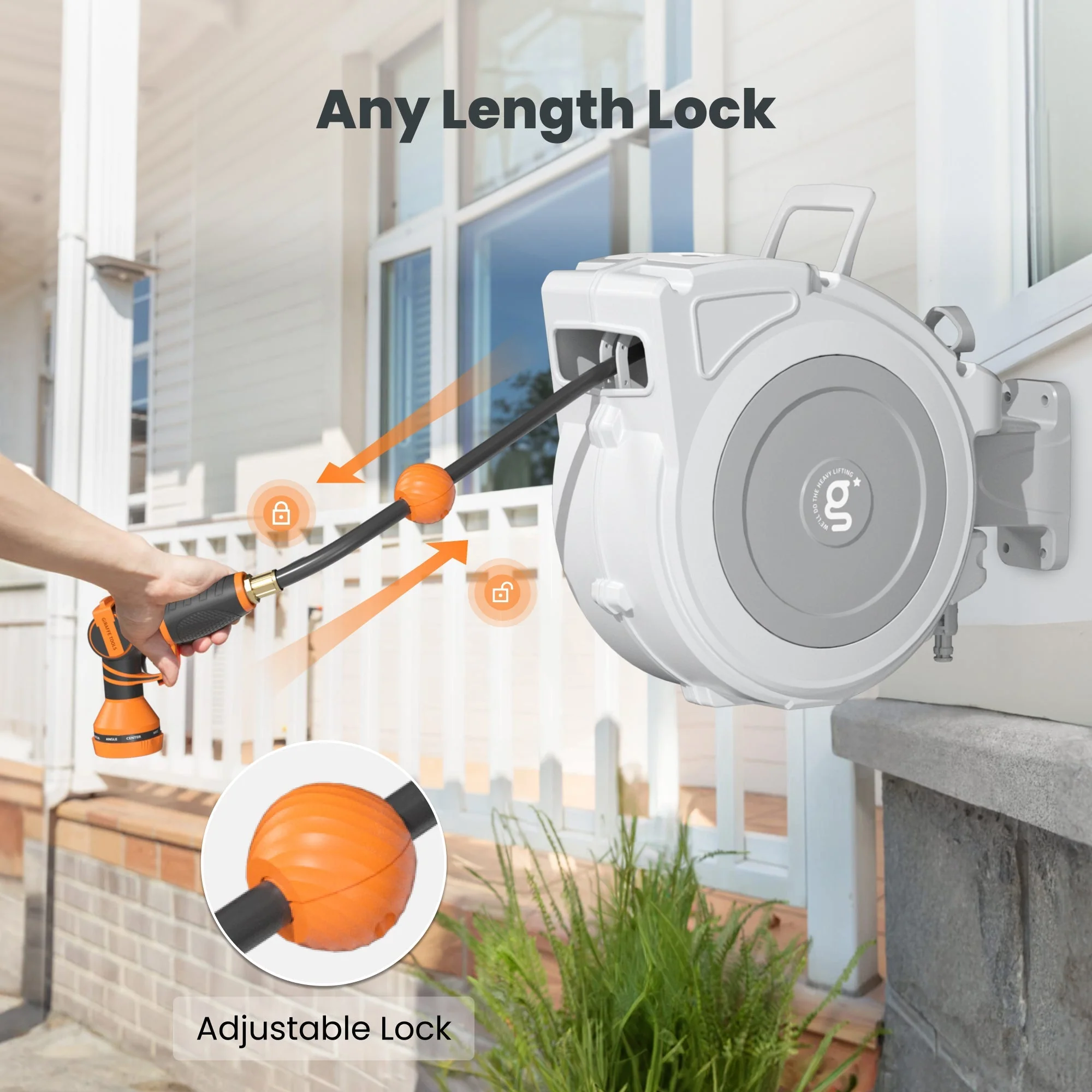 Retractable Garden Hose Reel-1/2 in-65ft - Image 3