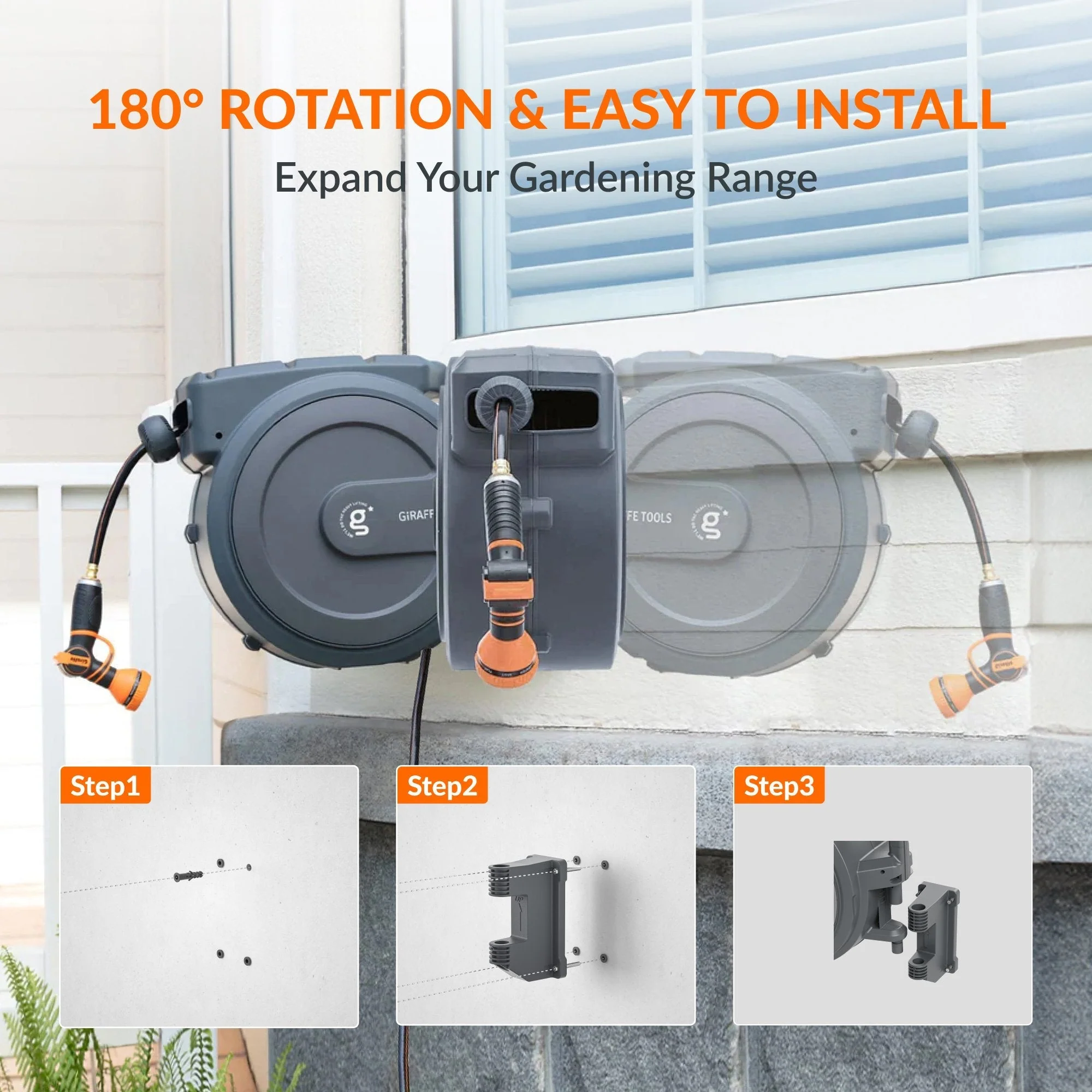 Retractable Garden Hose Reel-1/2in-78ft - Image 11