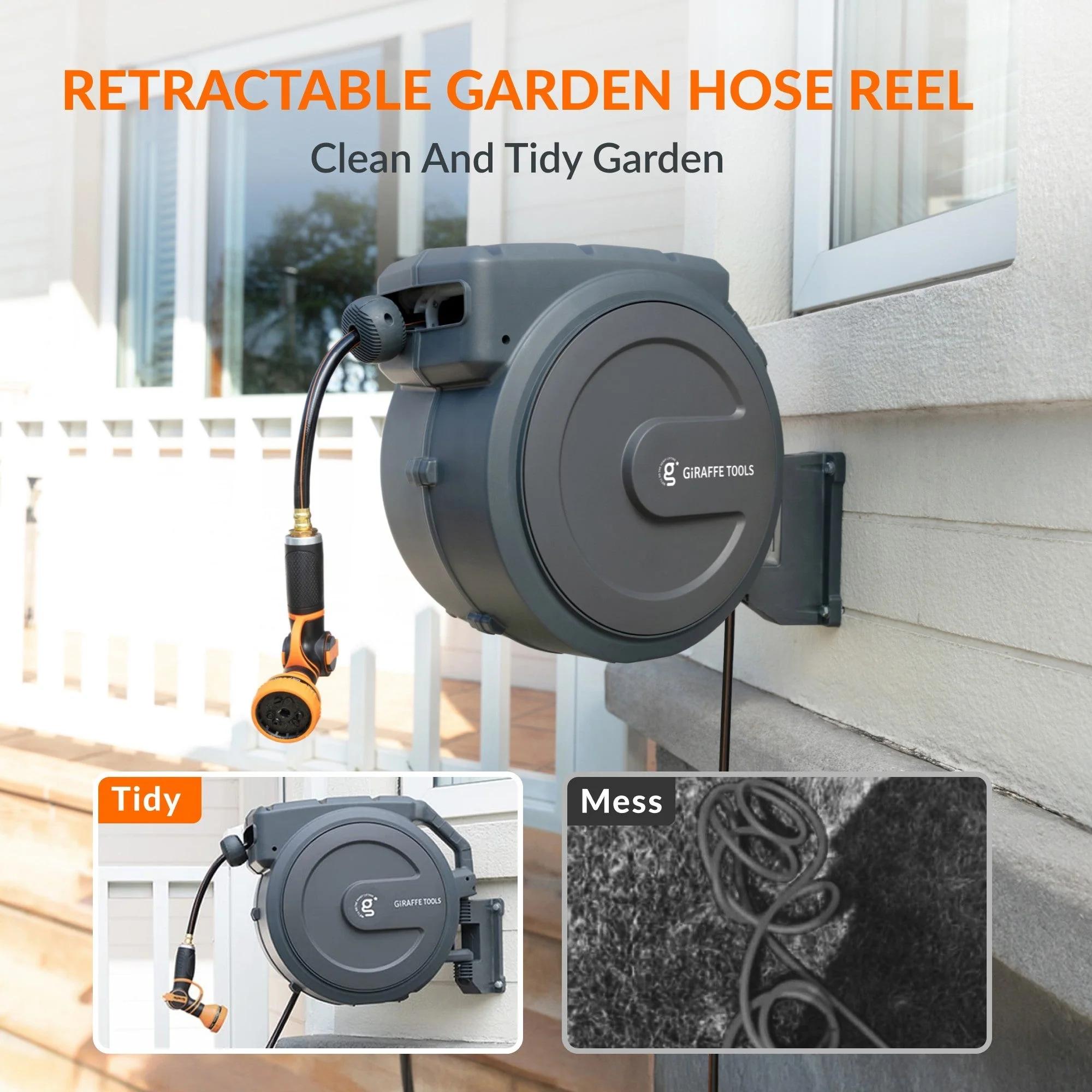 Retractable Garden Hose Reel-1/2in-78ft - Image 4
