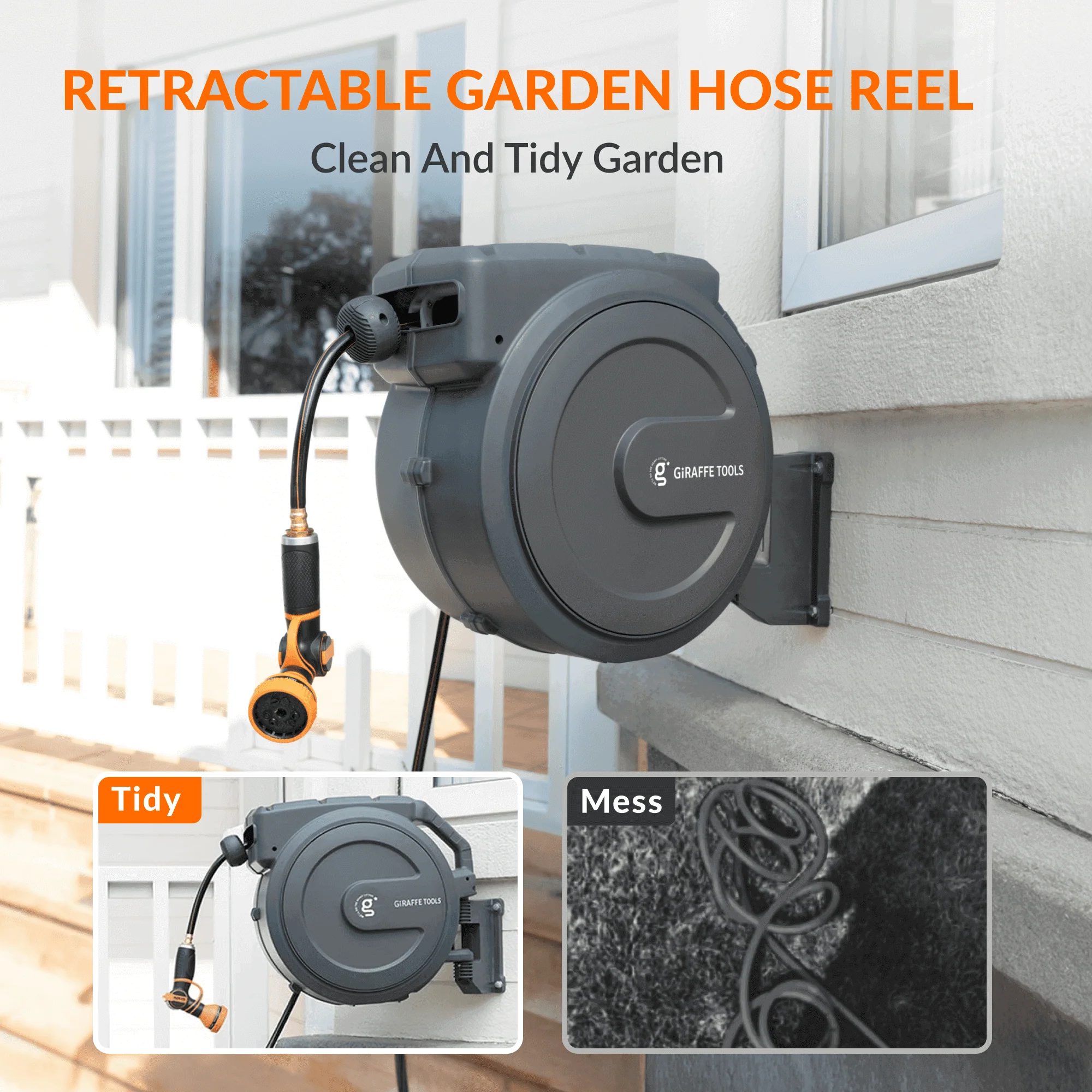 Retractable Garden Hose Reel-5/8in-90ft - Image 4