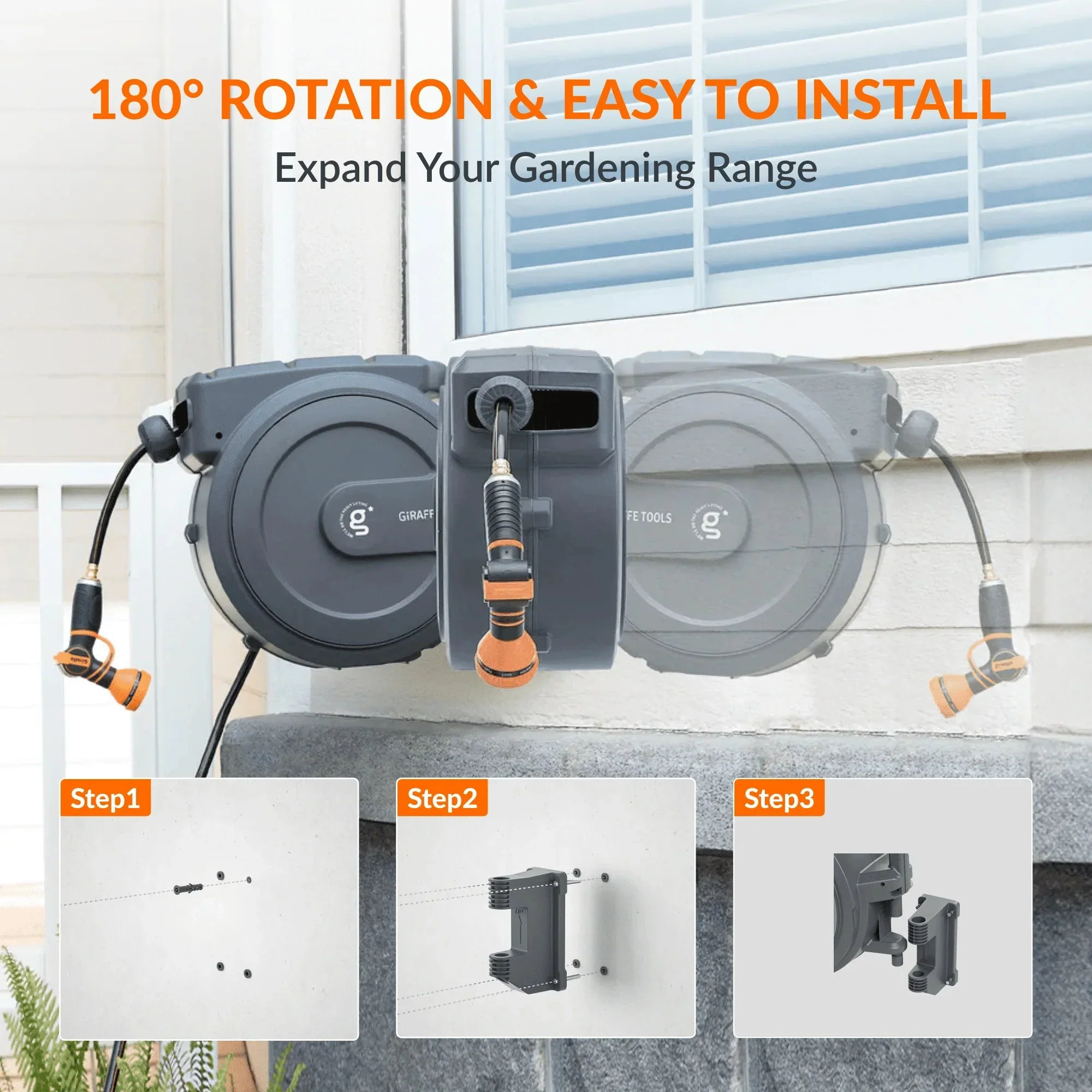 Retractable Garden Hose Reel 62ft-155ft - Image 6