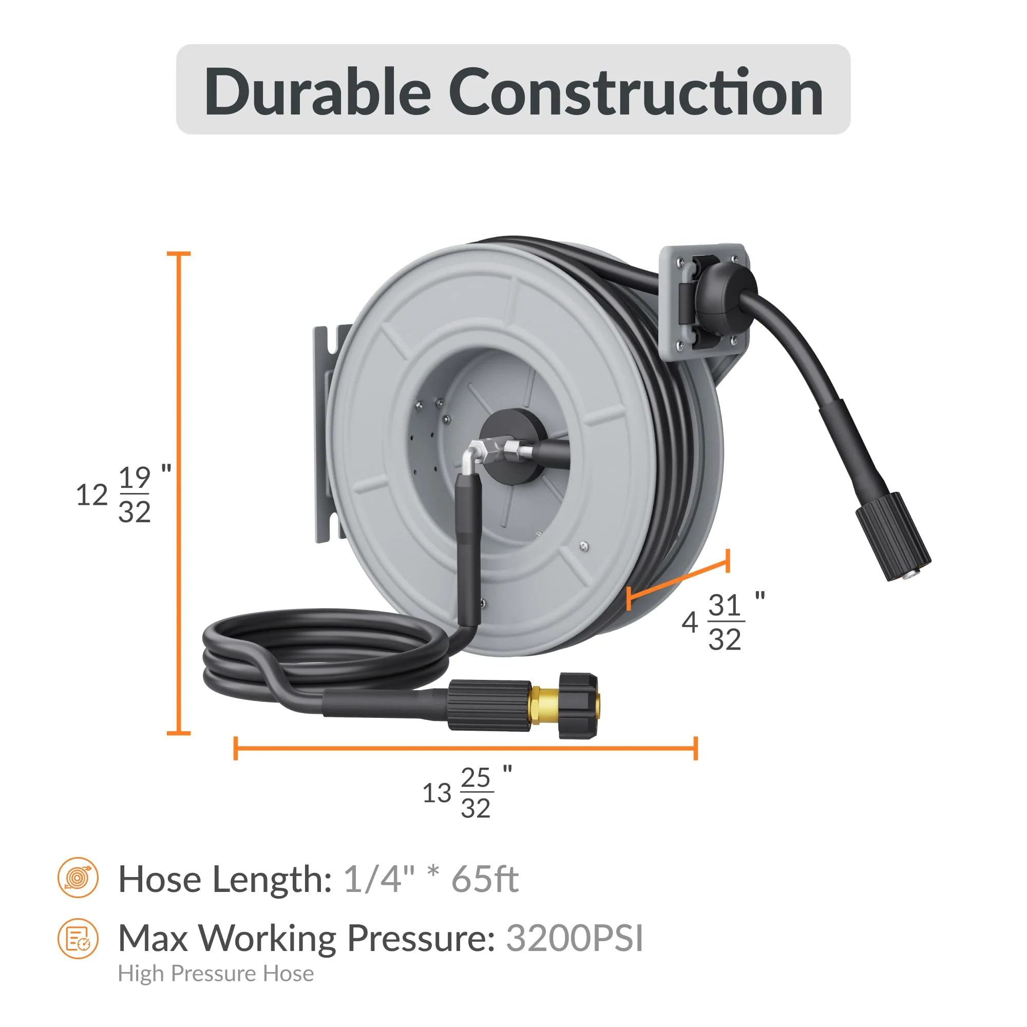 Retractable Pressure Hose Reel-1/4in - Image 7